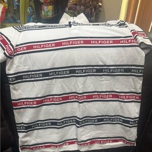 Tommy Hilfiger White Tee with Red and Blue Accents
